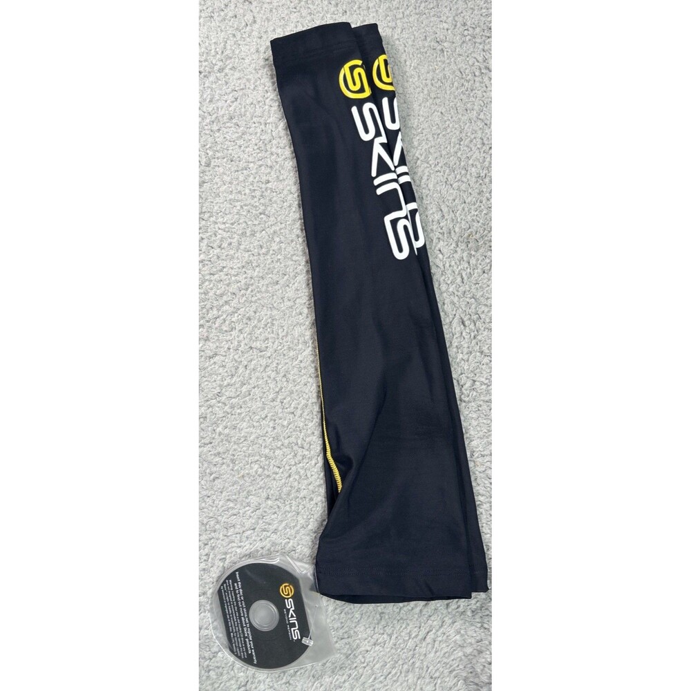 NIP NEW SKINS Compression Thermal Arm Sleeves Black Sz Large
